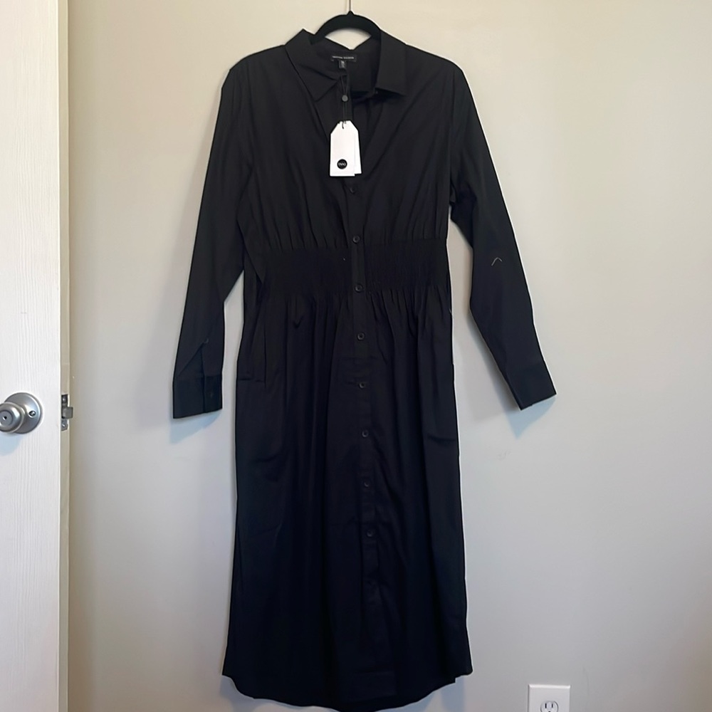 Universal Standard black button down dress. NWT